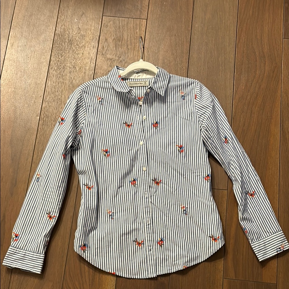 Abercrombie & Fitch Blue and White Button Down Shirt